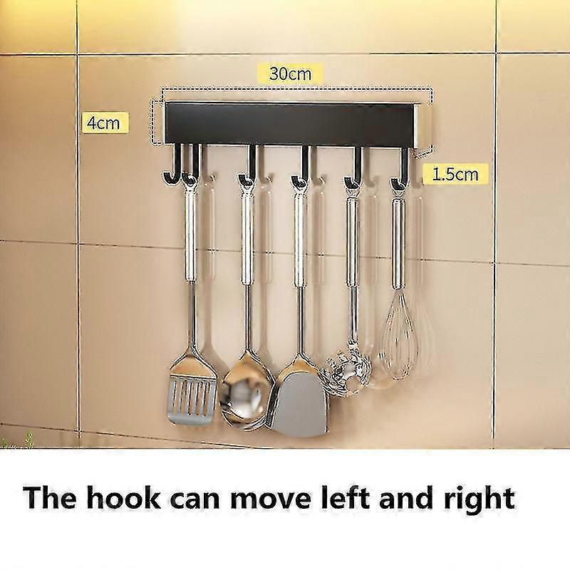 1pcs Kitchen Hook Hole Free Wall Hanging Rack Hook Wall Hook Rack Row Hook Stick Hook Kitchenware Hanger