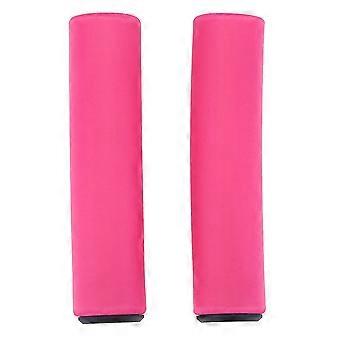 1Paar Set Fiets Mountainbike Stuur Spons Antislip Schokabsorberende Handvat Cover Roze