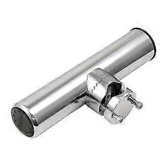 Suporte de vara de pesca em aço inoxidável com fixação por grampo, compatível com barcos - Suporte de montagem em corrimão para iates e embarcações, suporte resistente para varas de pesca.