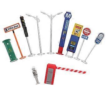 1 set of Play Traffic Signs Street Signs Playset for Kids Play Traffic Signs Street Signs Playset