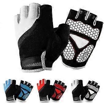 Luvas de ciclismo de meio dedo compatíveis com esportes ao ar livre, 1 par, pretas.