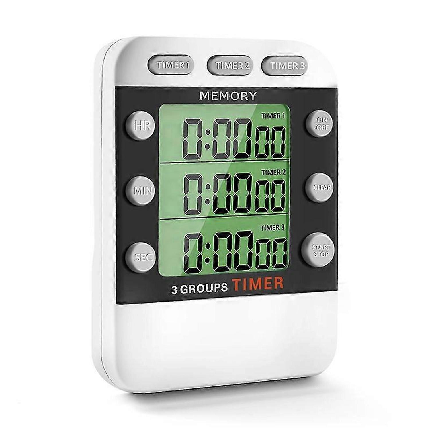 Digital Dual Kitchen Timer, 3 Channels Count UP/Down Timer