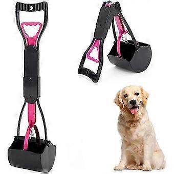 Foldable Poop Scoop compatible with Dogs and Cats Pet Long Handle Pooper Scooper, Easy to Pick Up Poop, Black & Purple
