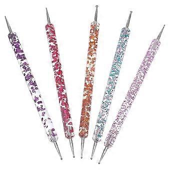 Manicure Nail Art Tool Set with Dotting Pen for Rhinestones Picker 5Pcs