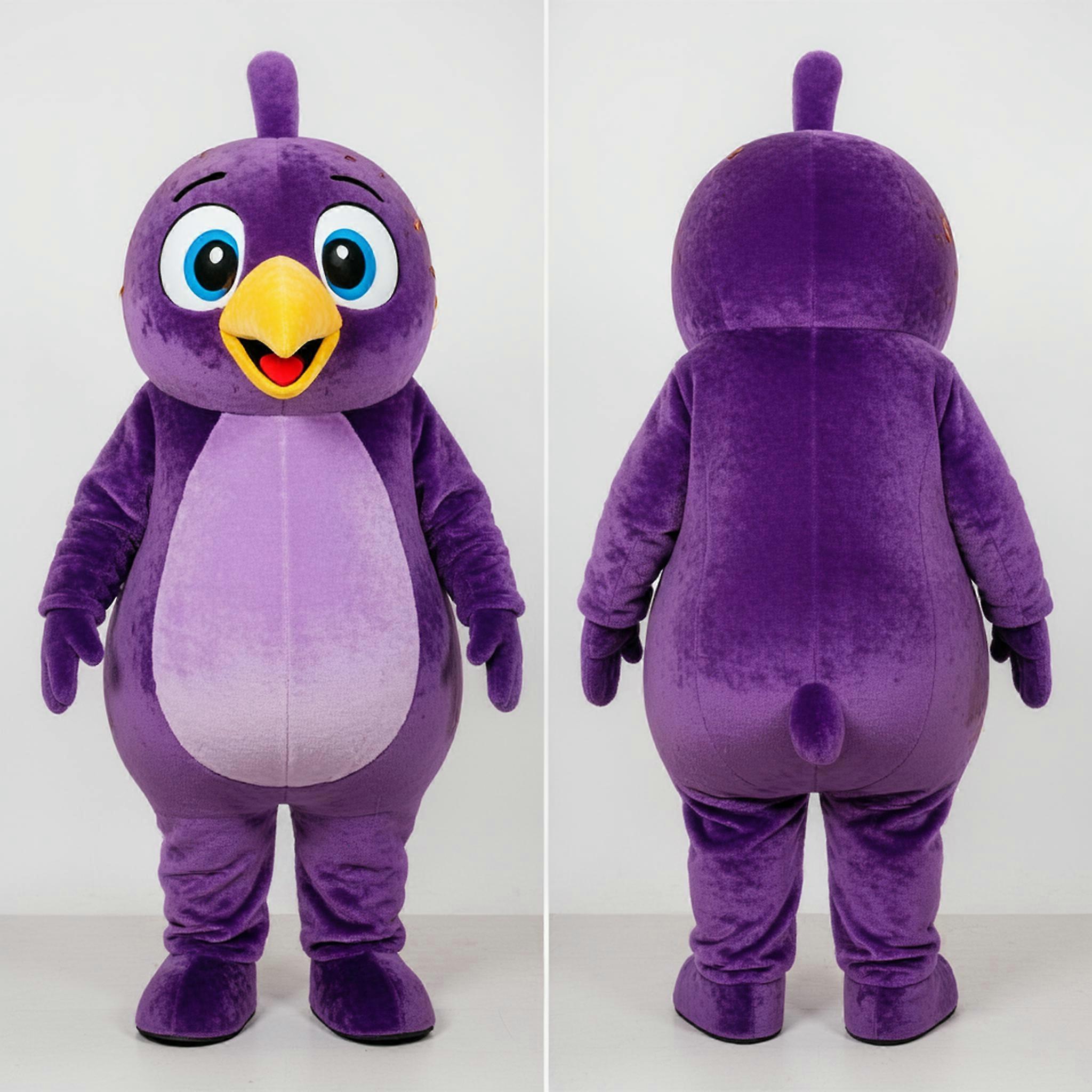 MASTICOT Mauve Velvety Kiwi Mascot