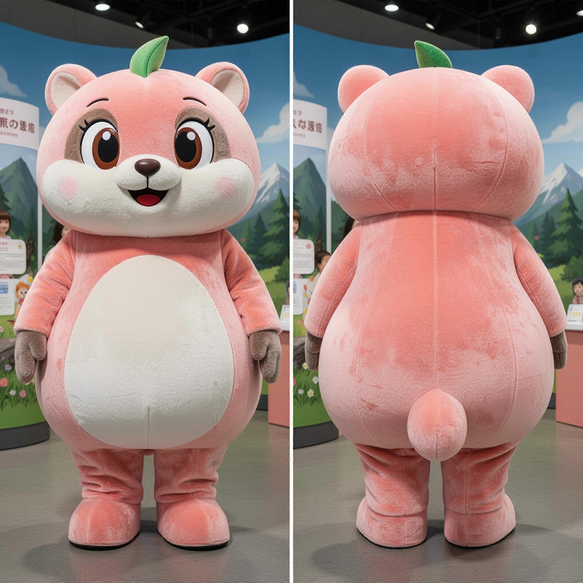 MASTICOT Peach Round Shouldered Marmot Mascot