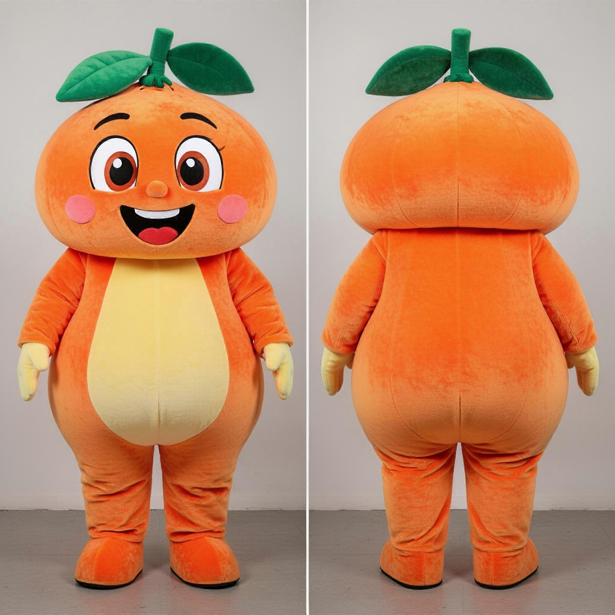 MASTICOT Vibrant Orange Cheerful Mandarin Mascot