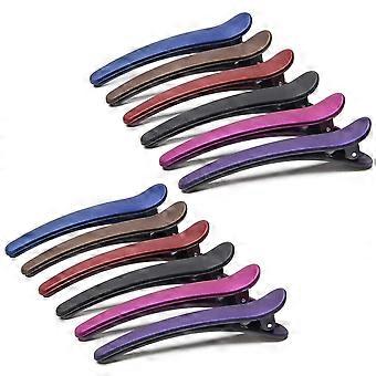 Confezione da 12 fermagli per capelli per donne, fermagli per capelli a becco d'anatra in plastica, fermagli per capelli professionali per lo styling e la separazione dei capelli, clip per artigli per capelli antiscivolo Salon Hair C