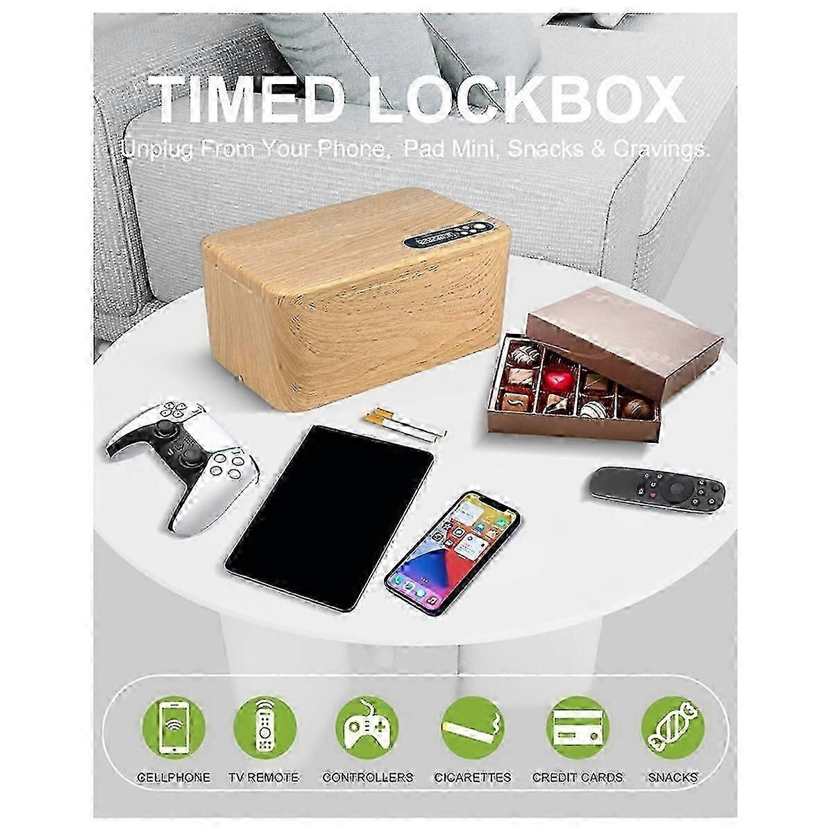 Lock box with timer for phone addiction control