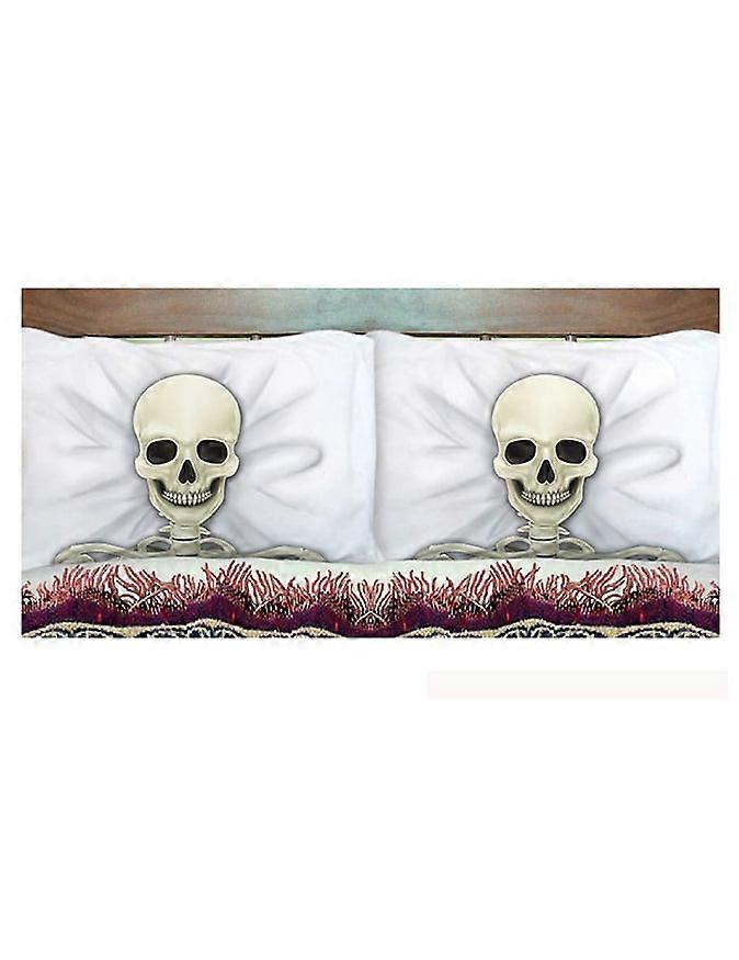 2 Skeleton Pillowcases 53 x 81 cm Halloween