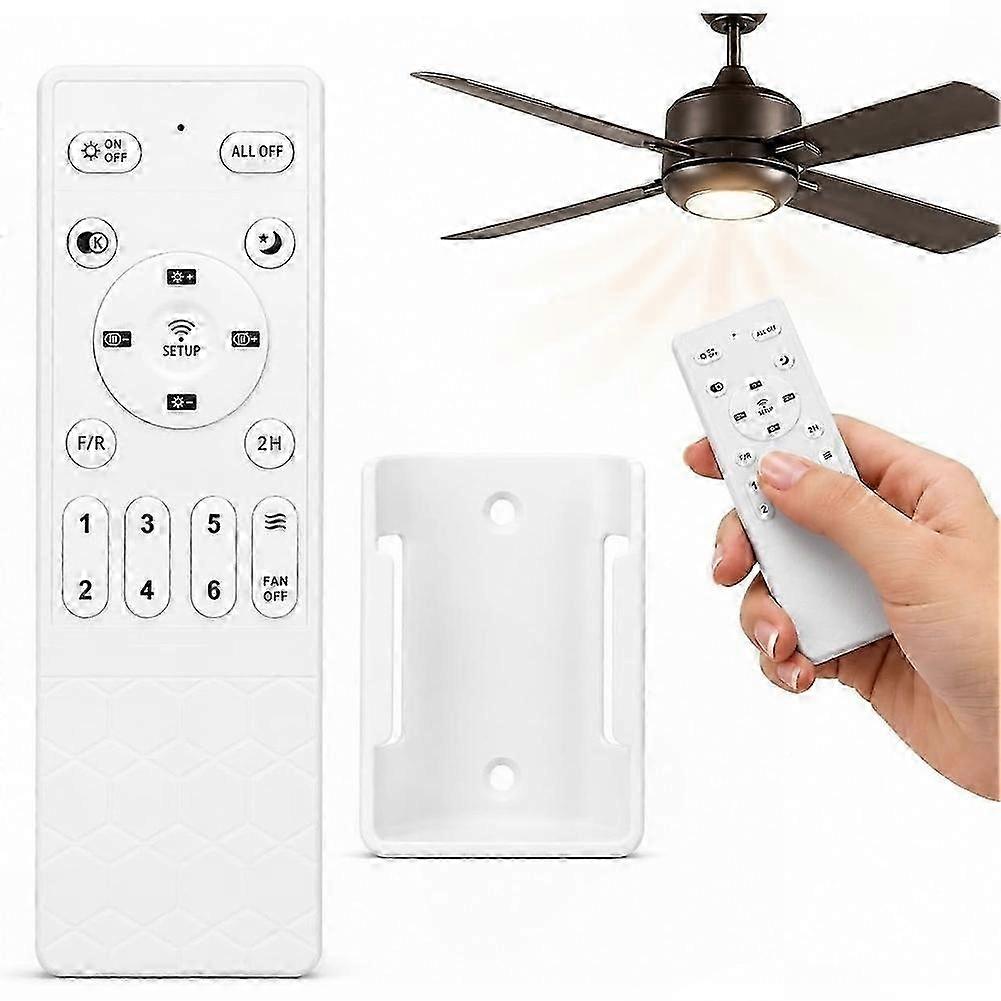 Wireless 3-Speed & Light Dimmer Control Universal Ceiling Fan Remote Control Replacement, 433MHz Plastic Switch