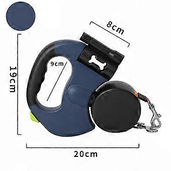Walk Two Dogs Simultaneously with Automatic One-to-Two Double-Ended Telescopic Dog Leash