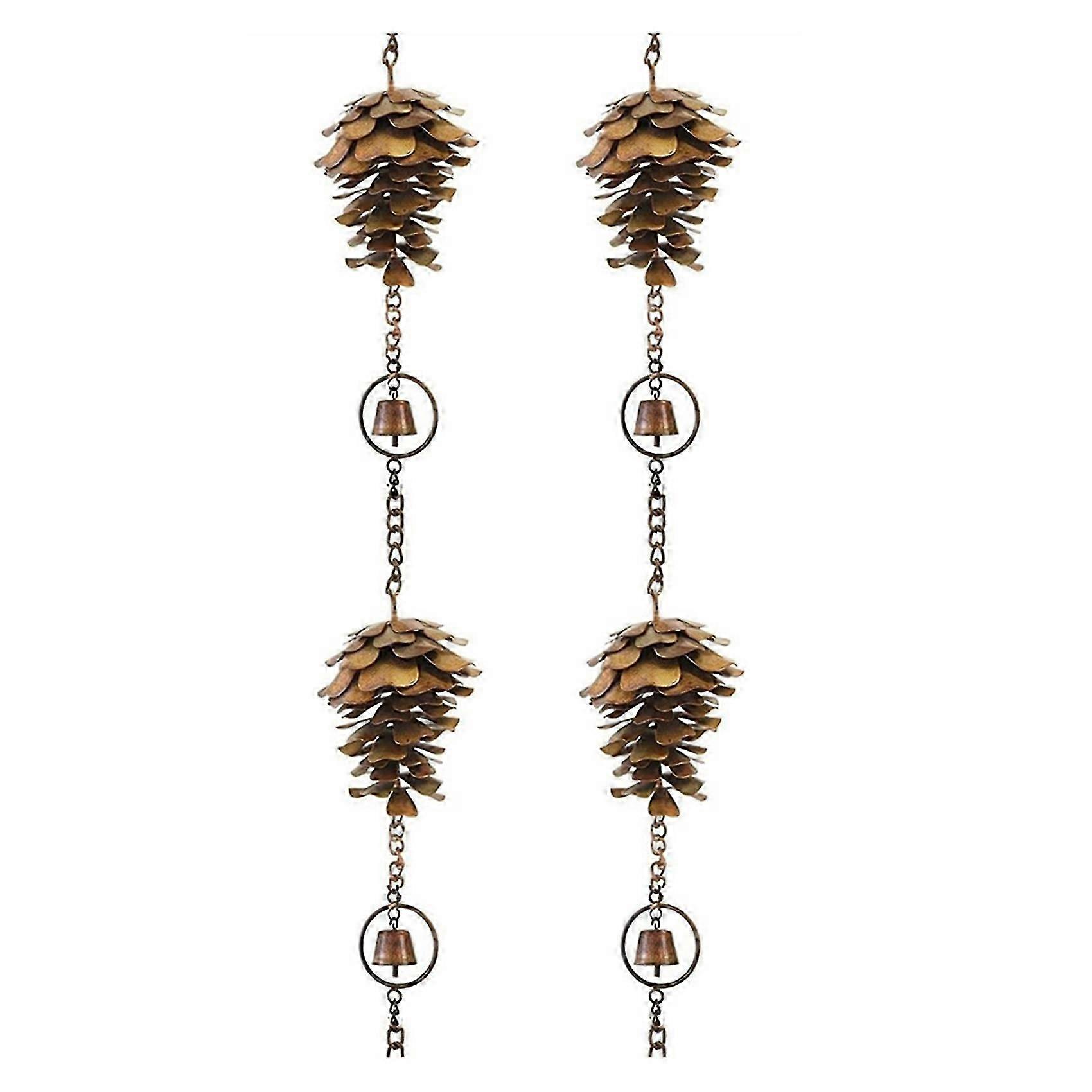 Pine Cone Metal Rain Chain Pair