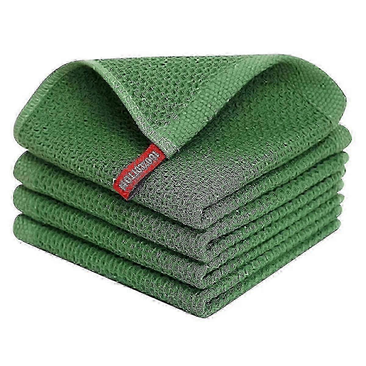 Quick-Dry Cotton Waffle Dish Towels