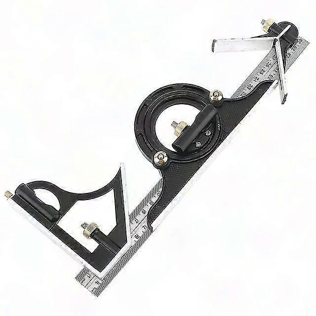 300mm Multi-Function Protractor & Combination Square Ruler - Stainless Steel Precision Measuring Tool for Carpenters