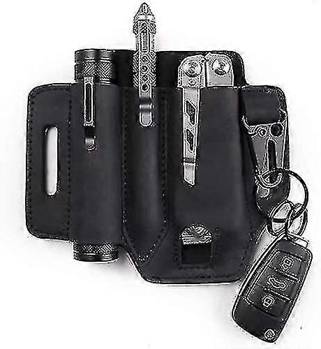 With Key Holder Multi Tool Pouch, Leather Belt Loop Waist Multitool Sheath,edc Multitool Sheath For