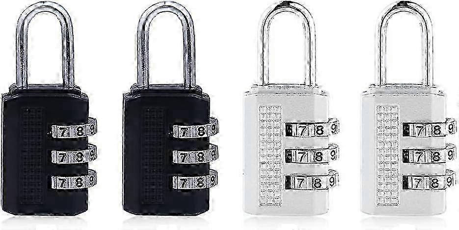 4 Pack 3-Digit Weatherproof Padlocks