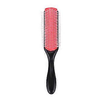 2er-Pack Haarbürsten-Styling-Kissenbürste mit Nylonborsten, Lockenbürste in Schwarz und Rot mit antistatischem Gummipad zum Entwirren und Trennen von Haaren für Damen und Herren