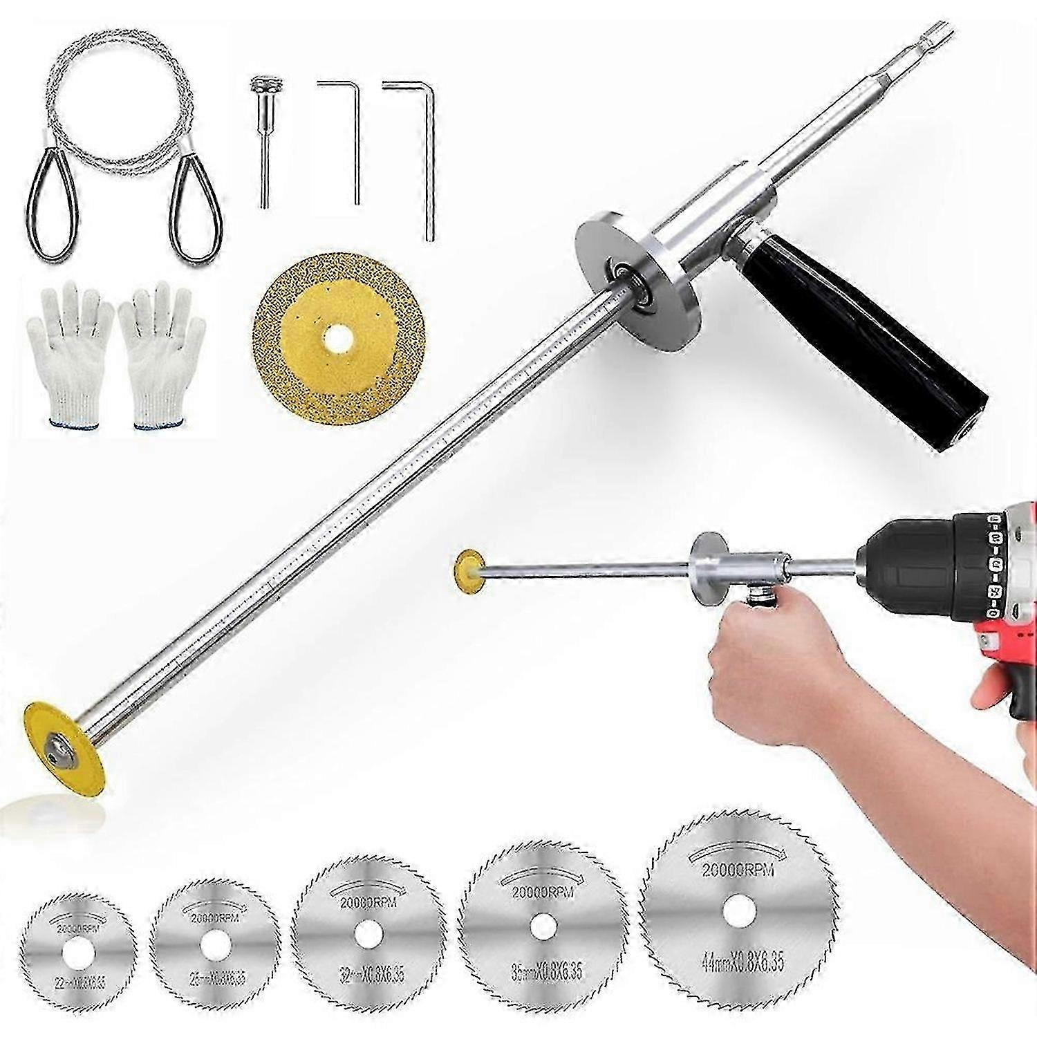 Drill-Driven Inside Pipe Cutter With Diamond Wheel