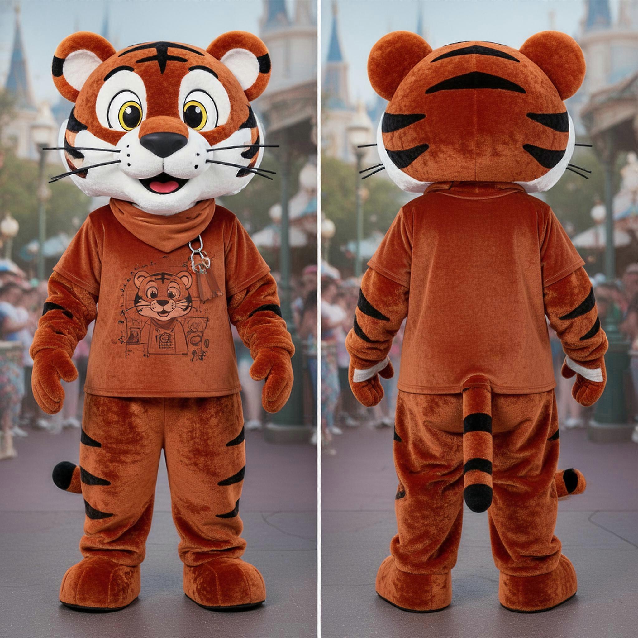 MASTICOT Rust Orange Plush Tiger Mascot