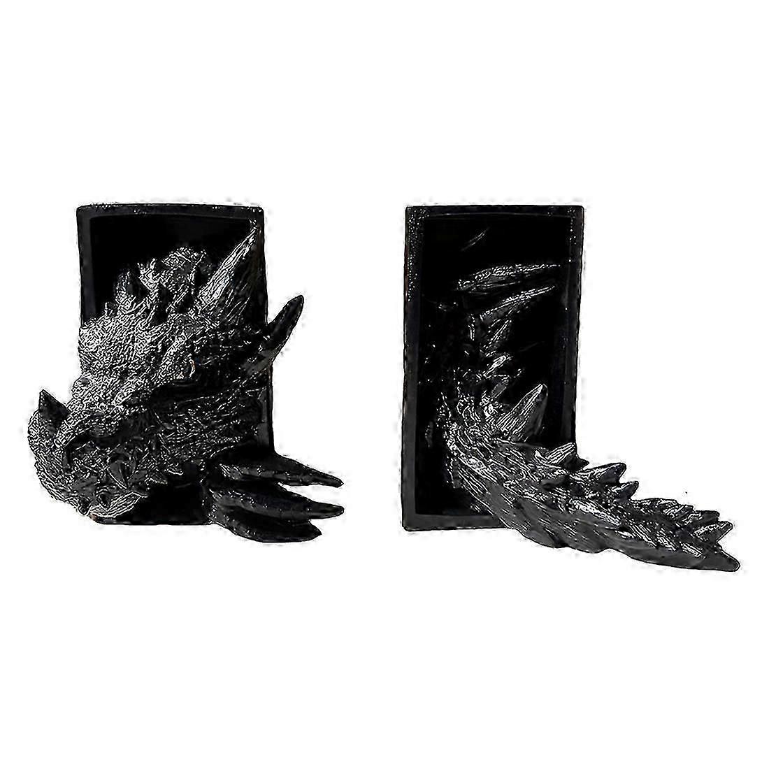 2Pc Bookshelf Decoration Dragon-Shaped Bookend. Fantasy decoration. Home Decoration Ornaments. Bookshelf Bookend A COS