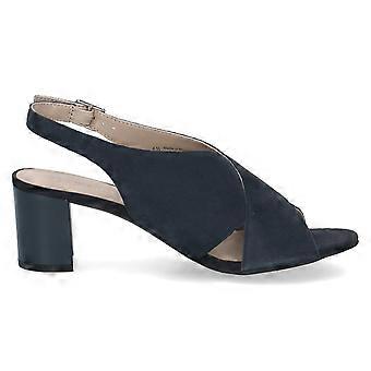 Women's Caprice 28309 46 857 | Navy Suede | Ladies Block Heel Dressy Open Toe Sandals