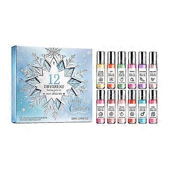 Hot Colorful Christmas Portable Roller Ball Perfume Gift Box, Blended with Jasmine Oil & Cedar Wood Oil, Long-Lasting Soft Fragrance, Suitable for Dai