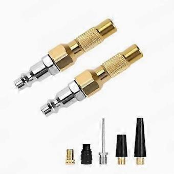 Heavy-Duty Screw-on Inflator Nozzle Kit (7 Pcs), Solid Brass Air Chuck for Pool Floats, Air Mattress & Boats-WHBYV
