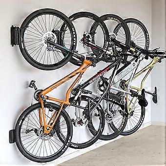 Draaibare fietswandhouder, wandmontage fietsenrek, ruimtebesparend, maximaal 30 kg, zwart, 4 stuks