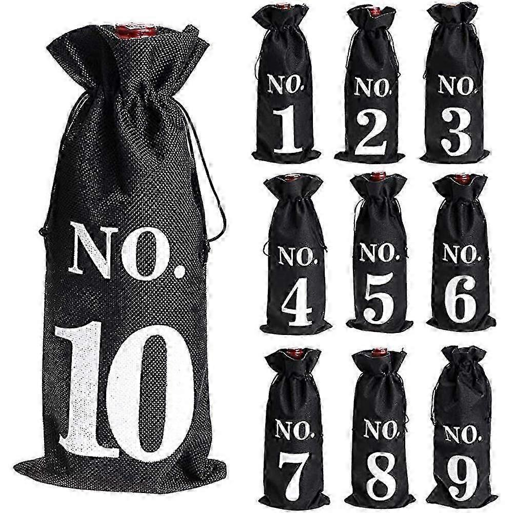 Numbered Burlap Wine Tasting Bag Set