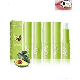 Lip Balm Pack of 5 Lip Balm with Avocado, Long-Lasting Moisturising Lip Care for Dry Cracked Lips, Moisturising & Nourishing Nourishing Lipstick Set f