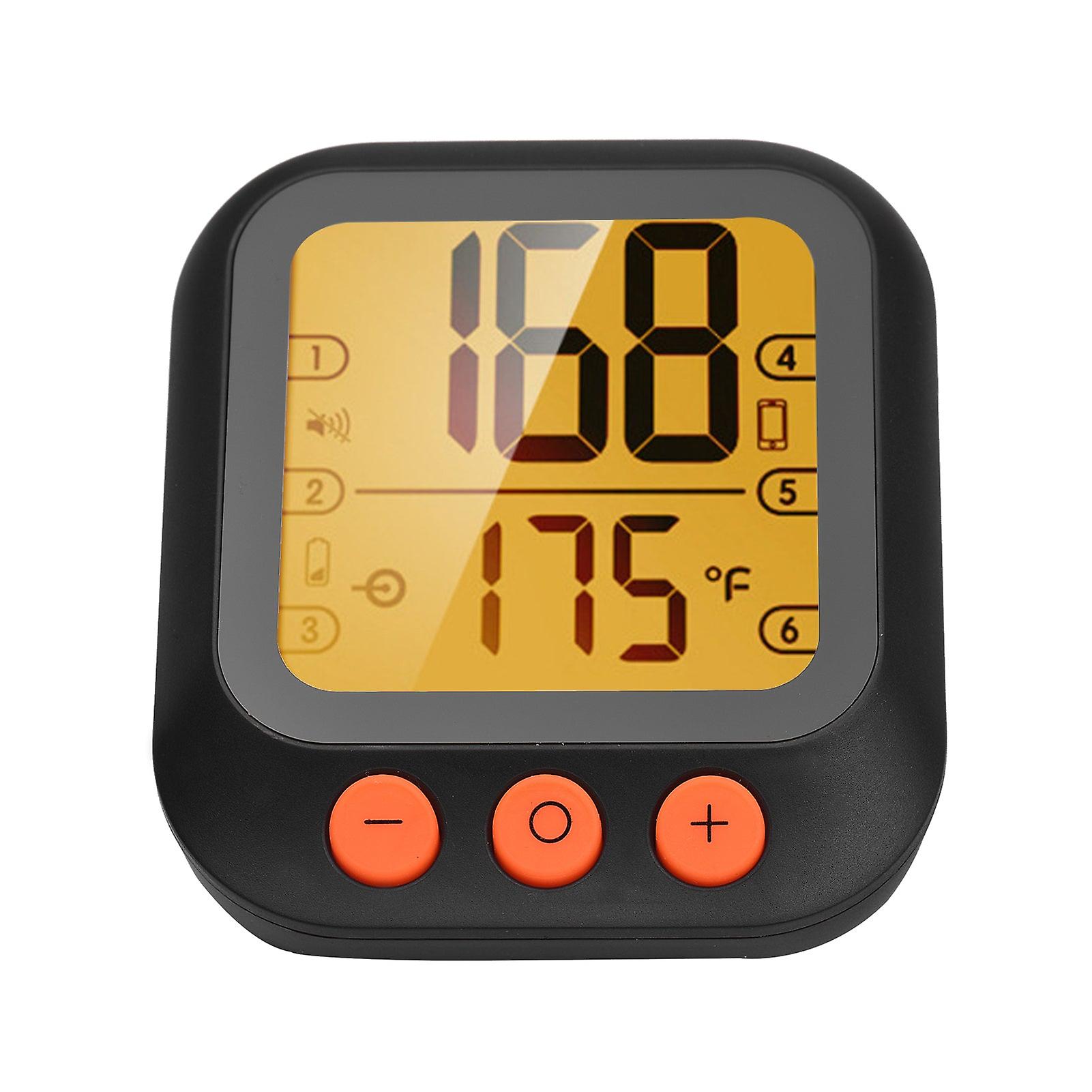 Smart Meat Thermometer With 4 Probes Digital Lcd 262ft Bt Distance App Remote Control Timer Sharing Alarm Temperature