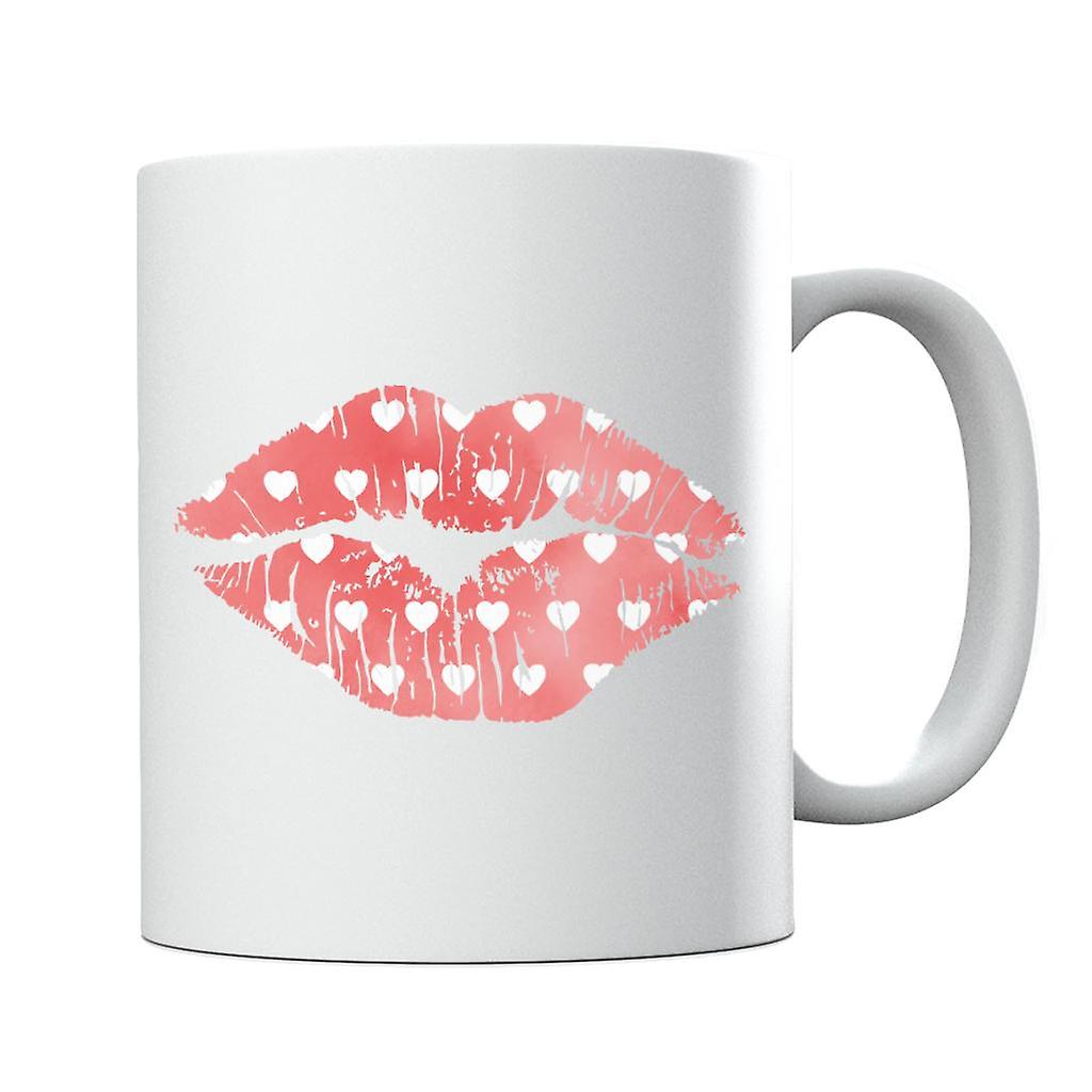 Pink Hearts Lips Mug
