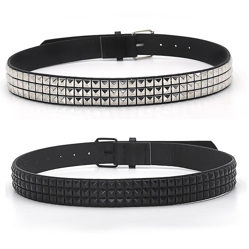 Casual Decorative Rivet Belt With Pin Buckle Split Strap Men&women's Studded Belt