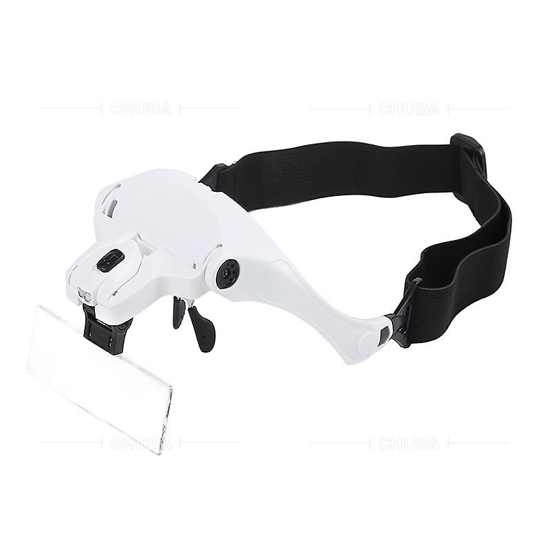 Magnifier with Light for Close Work, Rechargeable Visor Head Mounted Magnifier