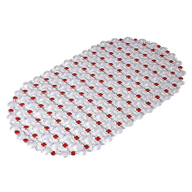 Pink Non Slip Bathroom Mat Plastic Colorful Point Bead Massage Pad Carpet
