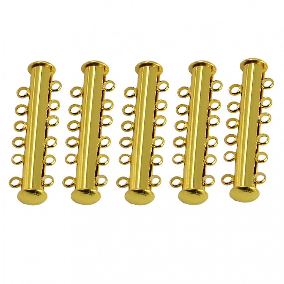 5 Sets Multi Strand Magnetic Slide Clasps Diy Jewelry 7 Strand 40x10x6mm