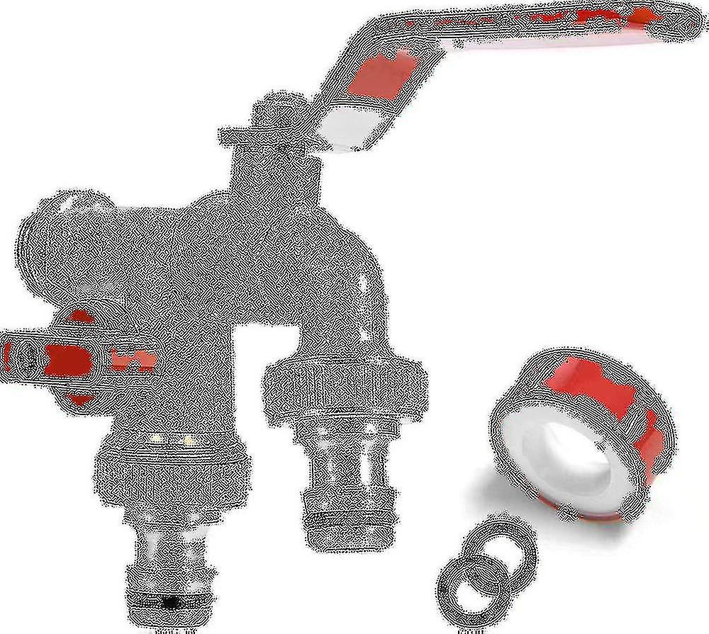 صنبور الحديقة ، صنبور مزدوج المنفذ 1/2 صنبور نحاسي مقاوم للصدأ والصقيع مع منافذ 2x 3/4 + شريط ختم الأسطوانة 1x ، مفصل مزدوج وخرطوم ذيل Fo