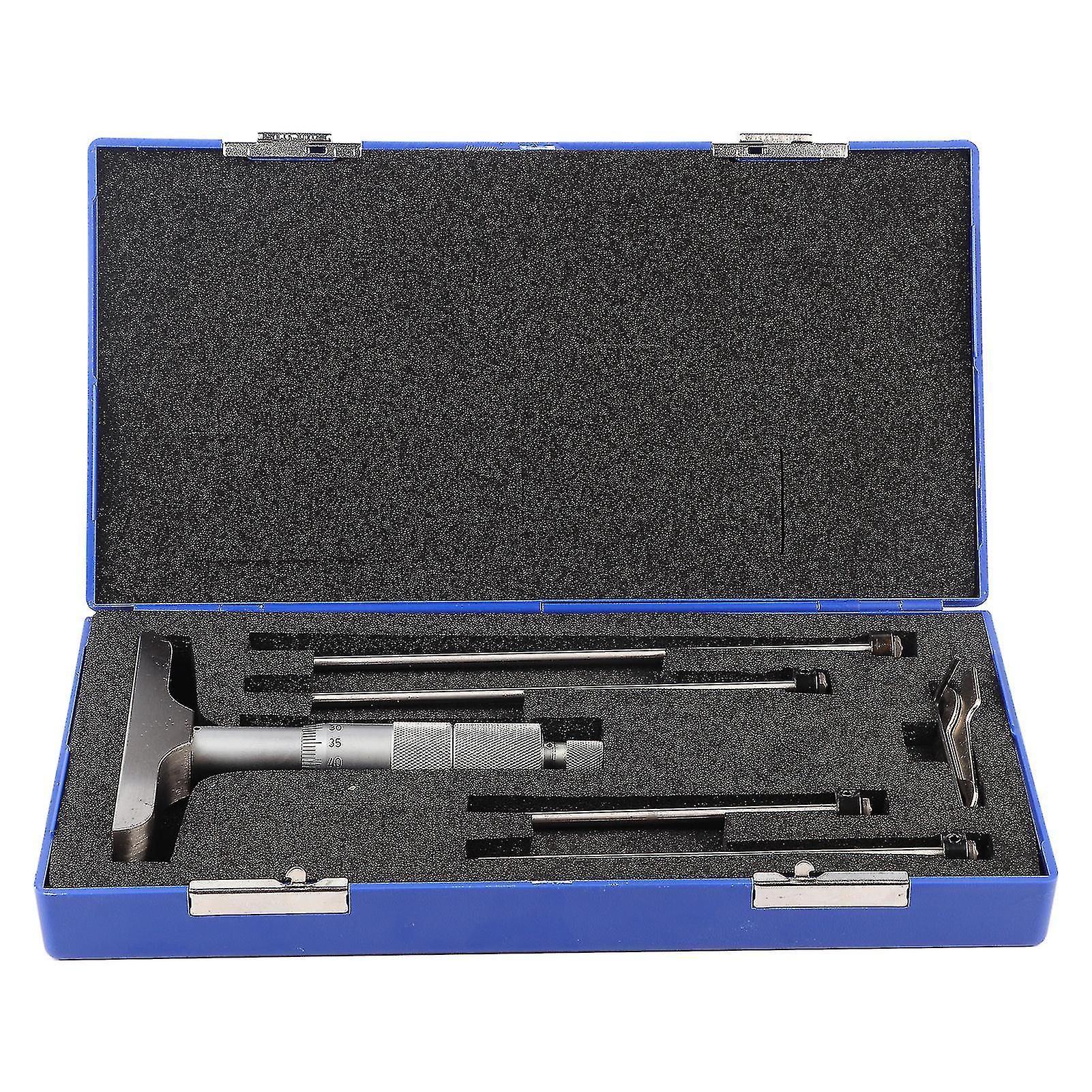 High Accuracy Depth Micrometer With Flat  Probe Interchangeable Rod 0.01mm (0~100mm 4inch)