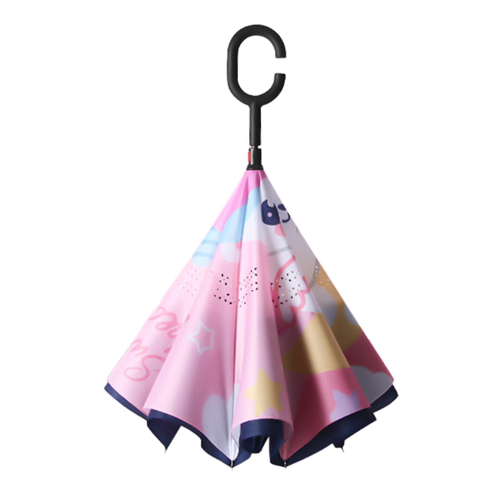 Enfants Coupe-Vent Inversé Parapluie Bande Dessinée Pliant Mains Libres Parapluie Style A