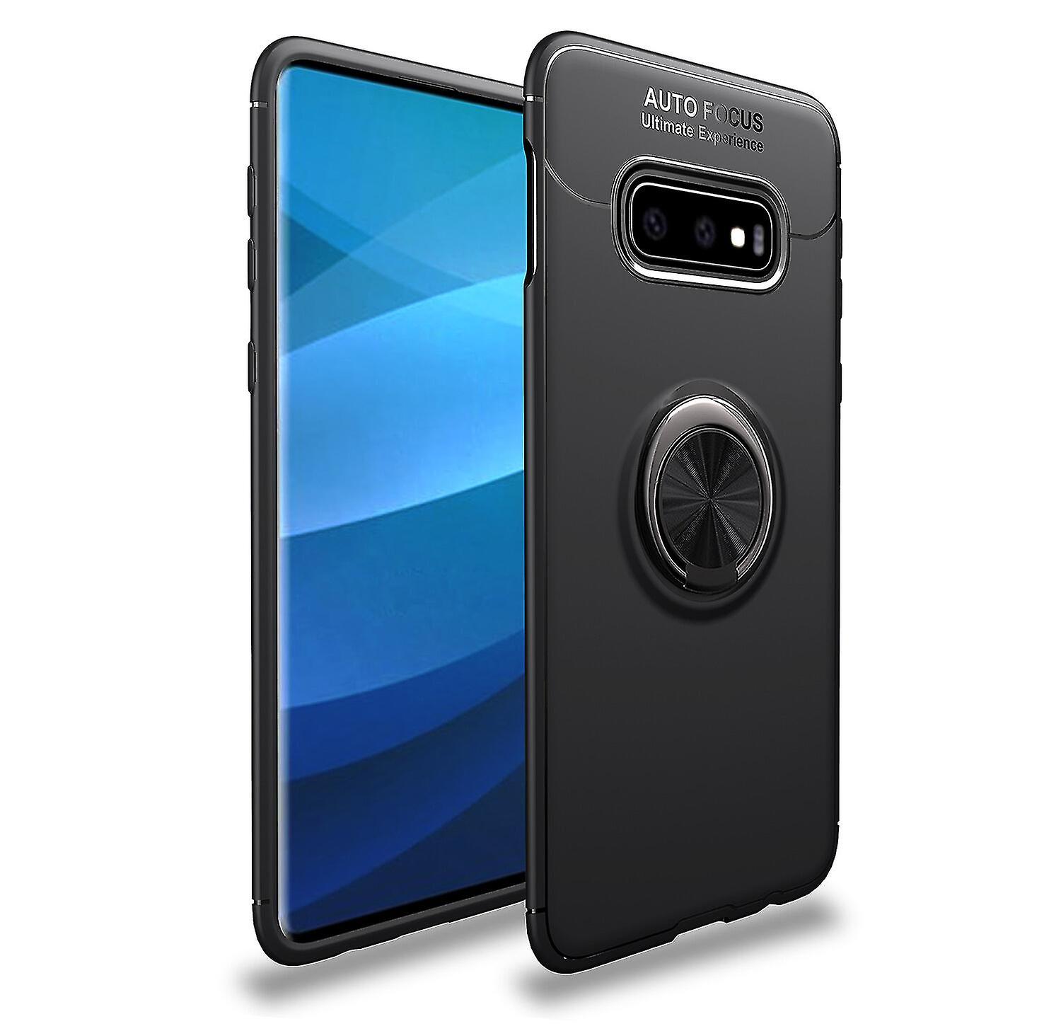 Shockproof Soft Gel Case For Samsung S10 Plus - Metal Ring Stand, High Quality, Scratch-resistant, Non-slip, Dustproof, Full Protection