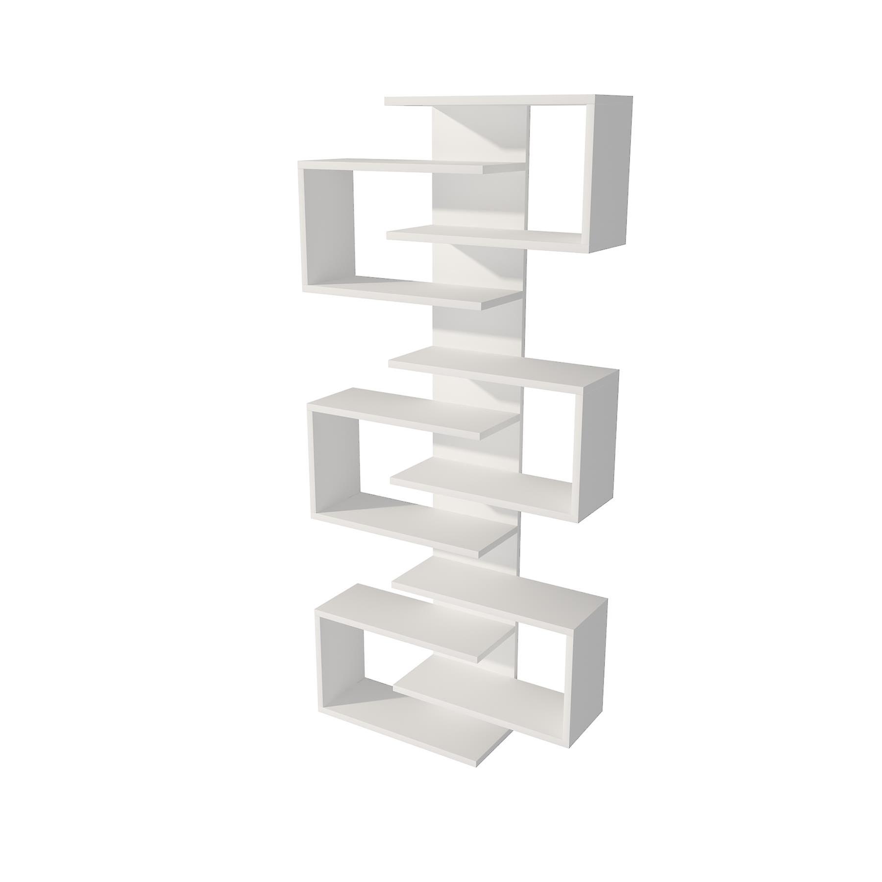 Rozalin Bookcase with Geometric Shelves
