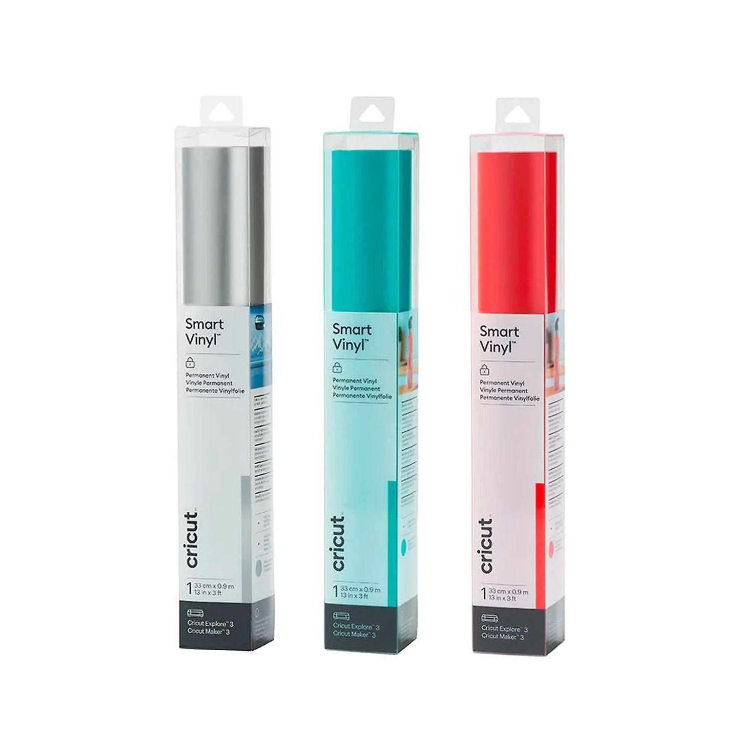 3 permanent vinyls 91 x 33 cm - Aqua, silver, red