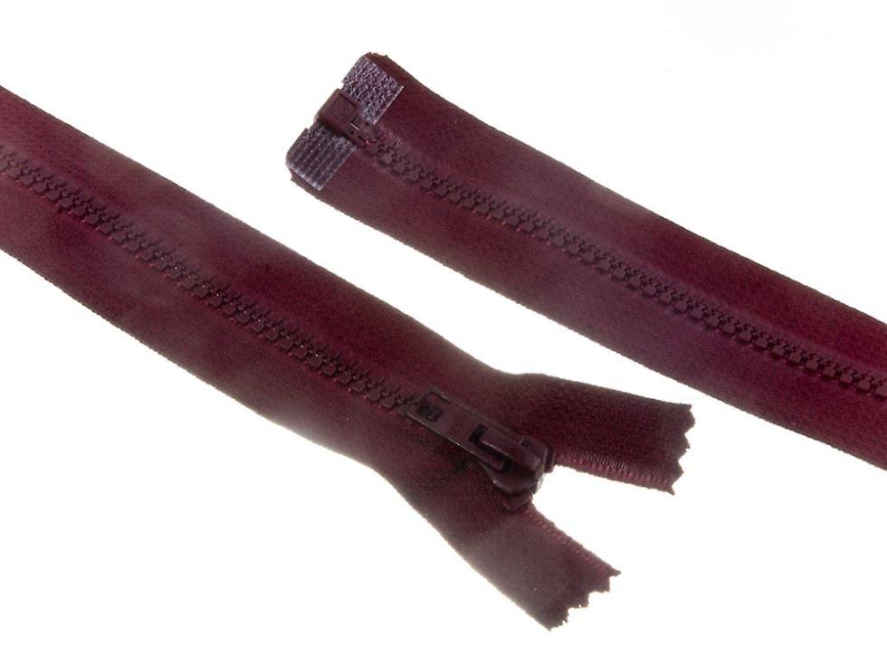Minerva Plastic Chunky Open End Zips Burgundy Wine - 30 cm - each