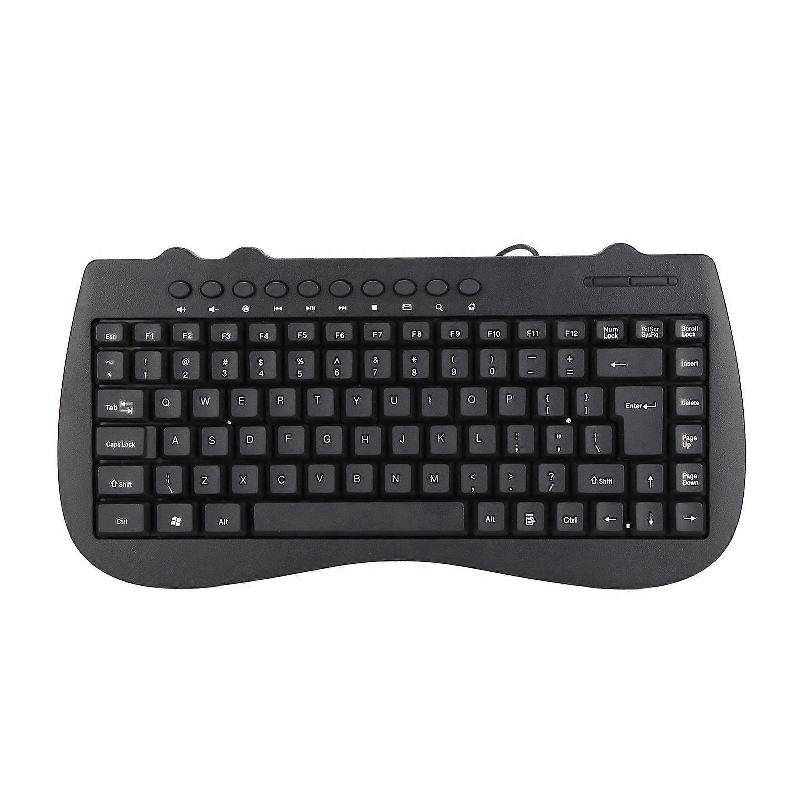 Keyboard 95 Key Wired Mini USB Interface Desktop Computer Mute Ultra Thin Keyboard Multimedia Small Language Keyboard