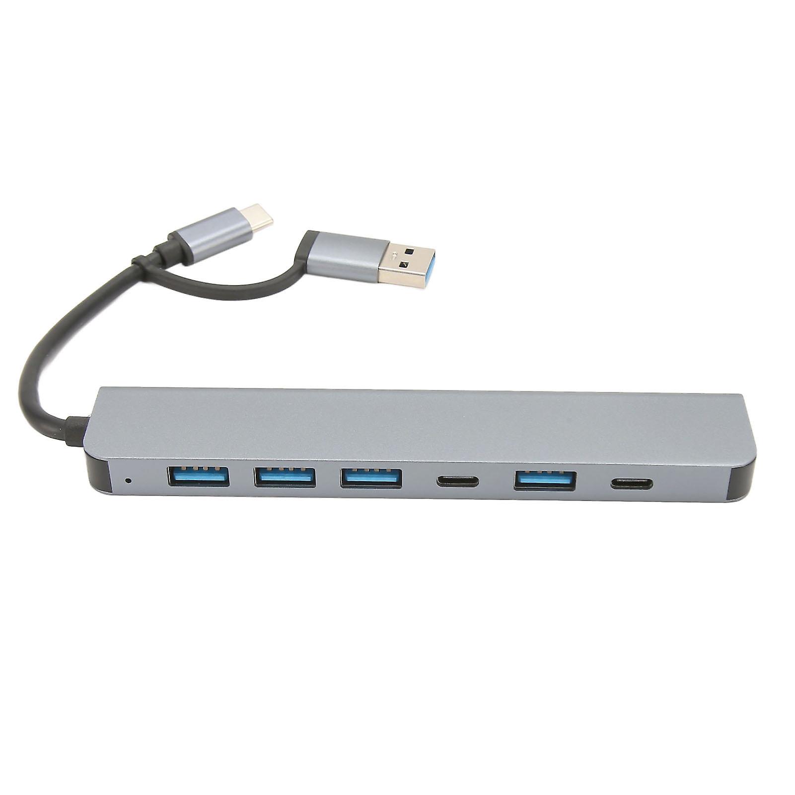 USB 3.0 USB C-hub 7-in-1 USB C-hub 5 USB 3.0 2-inch USB-poort 7-in-1-multipoortadapter voor Windows OS X