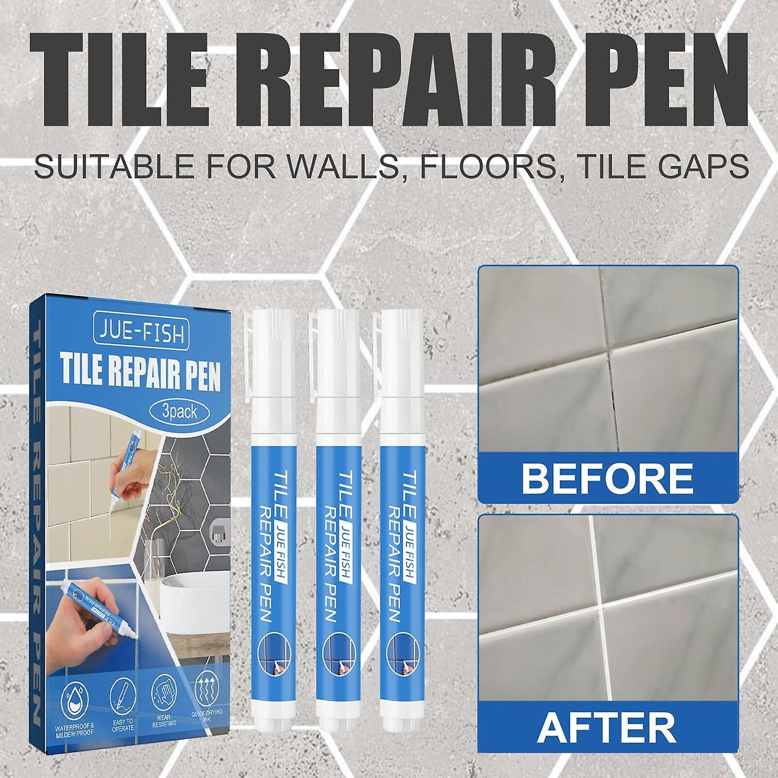 3pcs Tile Grout Paint Pen Touch Up Repair Marker Quick Dry White Grout Sealer