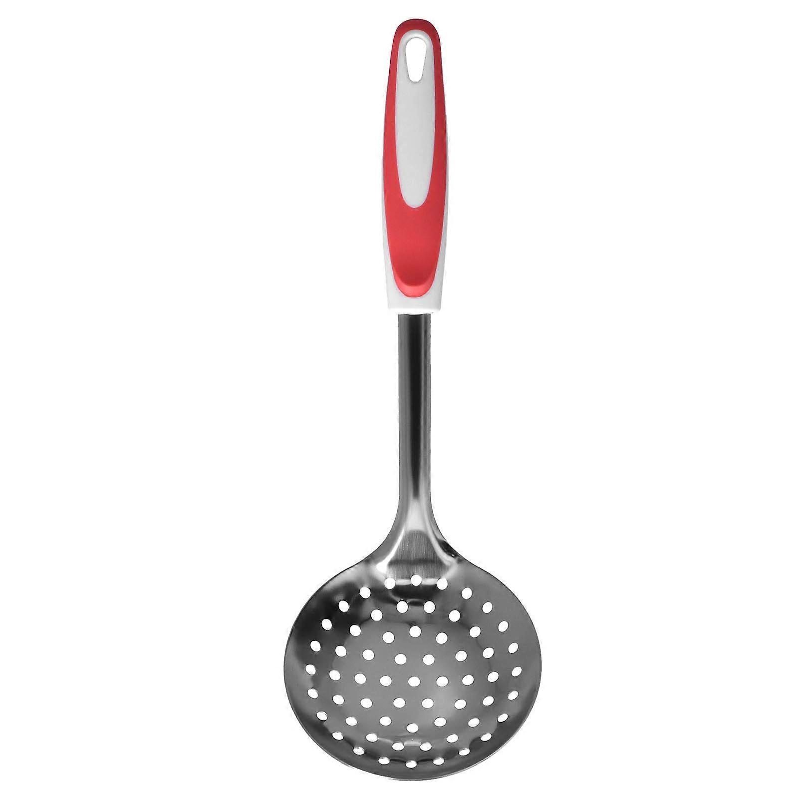 Smooth Surface Skimmer, Durable Stainless Steel Slotted Ladle For Pasta, Vegetables, And Frying, With Vacuum Design Handle, Perforated Handle For