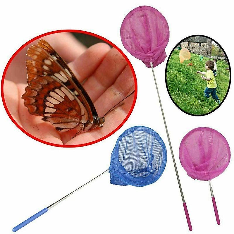 Kids Butterfly Fishing Net Extendable Children Insect Catch Mesh Pole Pond Net