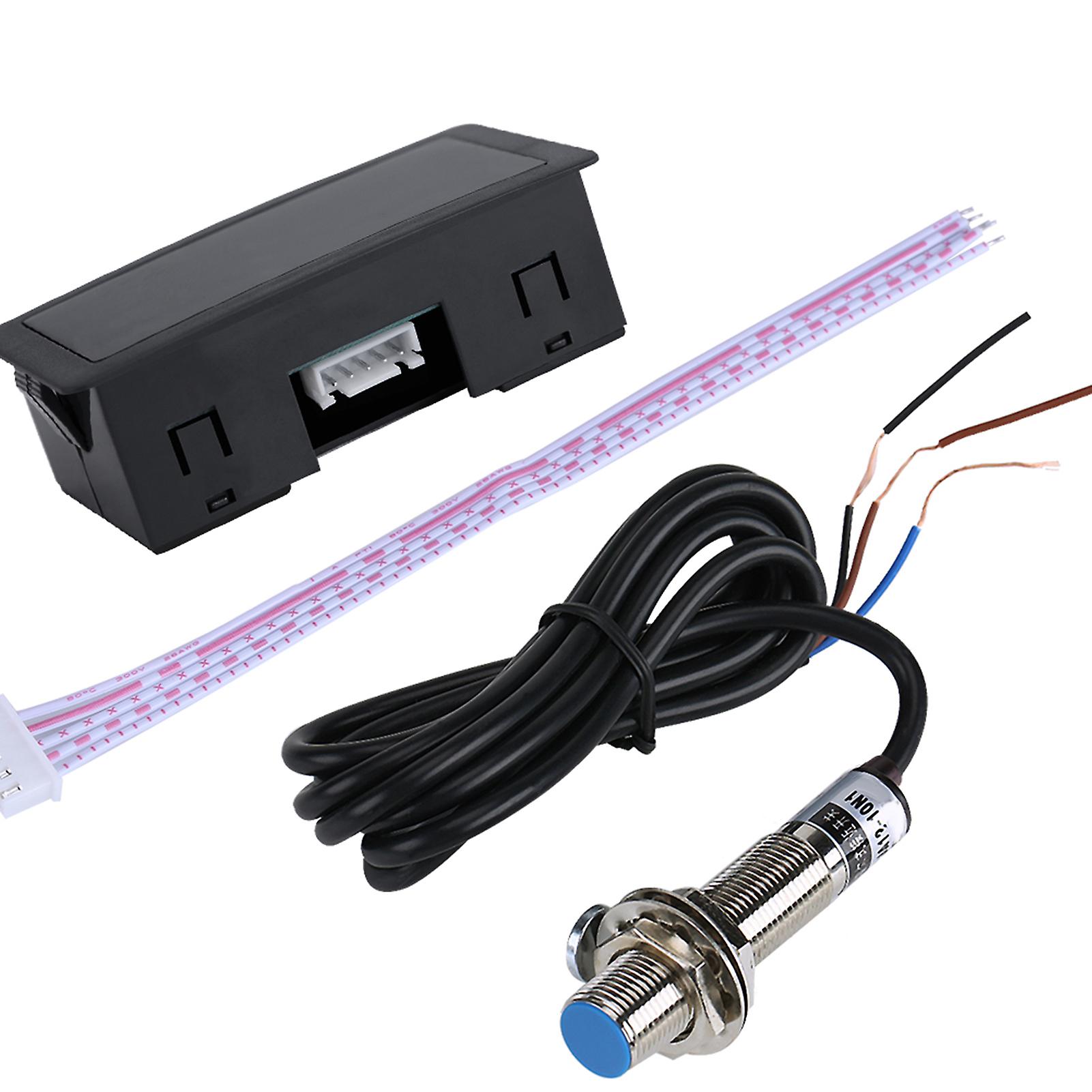 4 Digit LED Display Tachometer 8-24V Engine RPM Hall Sensor NPN